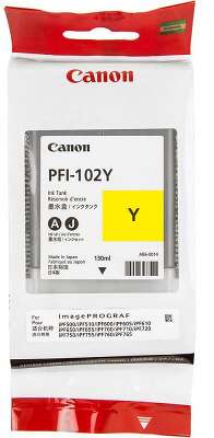 Картридж PFI-102Y Canon iPF500/ iPF600/iPF610/iPF700, 130мл (O) Yellow 0898B001 (уцен.срок годности)