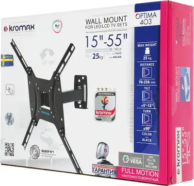 Кронштейн для телевизора Kromax OPTIMA-403 черный 15