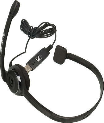 Наушники с микрофоном Sennheiser PC 7 черный 2м накладные USB оголовье (504196)