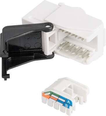 Модуль-вставка NIKOMAX типа Keystone, Кат.5е (Класс D), 100МГц, RJ45/8P8C, самозажимной, T568A/B, неэкранированный, белый - гарантия: 5 лет расширенная / 25 лет системная