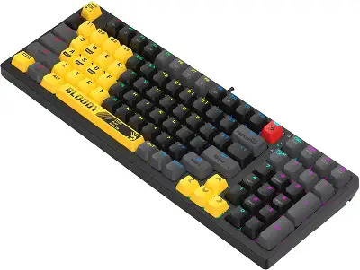 Клавиатура A4Tech S98 Sports механическая желтый/серый USB for gamer LED (S98 SPORTS LIME BLMS RED PLUS) кабель 1.8м