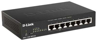 D-Link DGS-1100-08PLV2/A1A Настраиваемый L2 коммутатор с 8 портами 10/100/1000Base-T (4 порта PoE 802.3af/at, PoE-бюджет