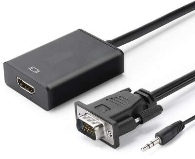 Переходник аудио-видео Premier 5-982-0.15 VGA (m)/HDMI (f)/Jack 3.5 (f) 0.2м. черный