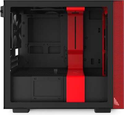 Корпус NZXT H210 Black/red, черный, mini-ITX, Без БП (CA-H210B-BR)