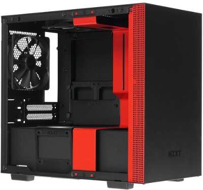 Корпус NZXT H210 Black/red, черный, mini-ITX, Без БП (CA-H210B-BR)