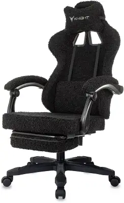 Кресло игровое Knight Lord/F черный экомех крестов. пластик подст.для ног