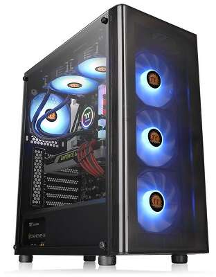 Корпус MidTower Thermaltake V200 Tempered Glass RGB Edition black (mATX, без БП, RGB, 3xUSB Type-A) (CA-1K8-00M1WN-01)