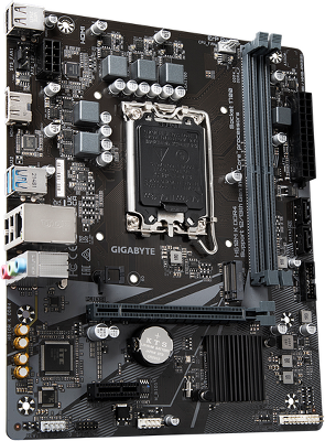 Материнская плата GIGABYTE H610M K DDR4, LGA1700, H610, 2*DDR4, 2*SATA, 1*M.2, 2*USB 3.2, 4*USB 2.0, 1*PCIx16, 1*PCIx1, HDMI, mATX