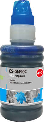 Cactus Чернила CS-GI490C для Canon Pixma G1400/G2400/G3400, голубой, 100мл