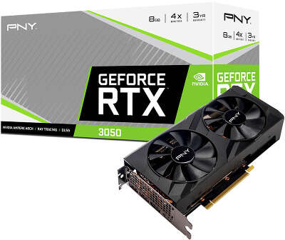 Видеокарта PNY NVIDIA nVidia GeForce RTX 3050 VERTO Dual Fan Edition 8Gb DDR6 PCI-E HDMI, 3DP