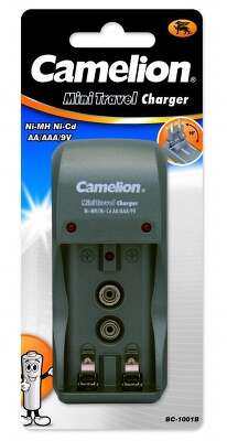 Camelion BC 1001A titanium(BC1001, ЗУ для  2 х AA, AAA или 1x9V, 200мА,  складная вилка, таймер )