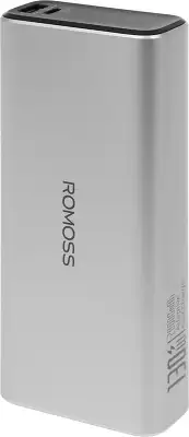 Мобильный аккумулятор Romoss PPU20 20000mAh QC/PD 130W 5A USB-A/2xUSB-C серебристый (1746859)
