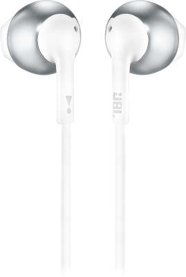 Наушники беспроводные с микрофоном JBL T205BT, Silver [JBLT205BTSIL]