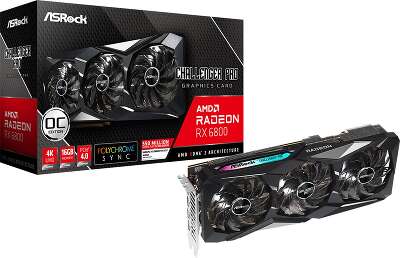 Видеокарта ASRock AMD Radeon RX 6800 Challenger Pro 16G OC 16Gb DDR6 PCI-E HDMI, 3DP