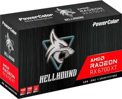 Видеокарта PowerColor AMD Radeon RX 6700 XT Hellhound 12Gb DDR6 PCI-E HDMI, 3DP