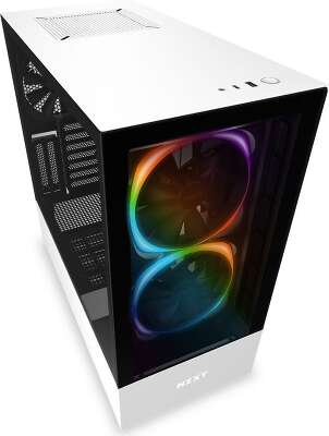 Корпус NZXT H510 Elite White/black, белый, ATX, Без БП (CA-H510E-W1)