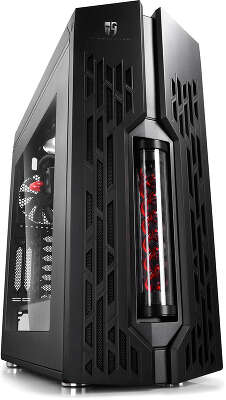 Корпус Deepcool GENOME II BK-RD , ATX, без БП, боковое окно, красная спираль, система водяного охлаждения