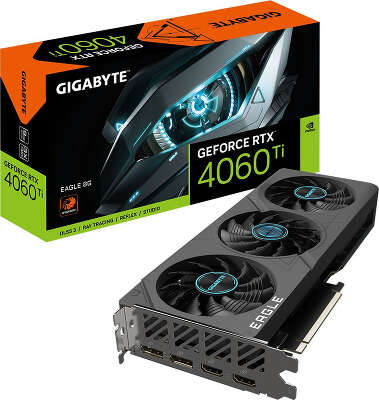 Видеокарта GIGABYTE NVIDIA nVidia GeForce RTX 4060Ti EAGLE 8G 8Gb DDR6 PCI-E 2HDMI, 2DP