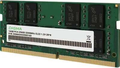 Модуль памяти DDR4 SODIMM 16Gb DDR3200 Digma (DGMAS43200016D)