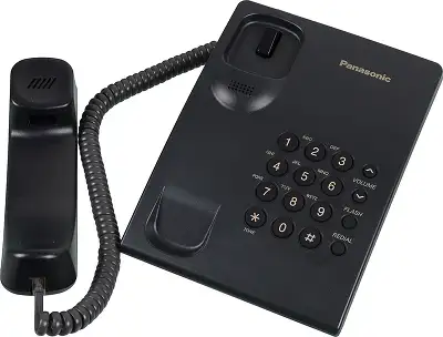 Телефон проводной Panasonic KX-TS2350RUB черный