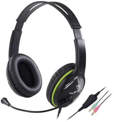 Гарнитура проводная GENIUS HS-400A black/grey (Jack 3.5mm, кабель 1,8м) (31710031400)