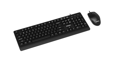 Аксессуары Philips Проводной Комплект SPT6247, USB 2.0 104 клав/3 кнопки, 1200dpi, русская заводская раскладка, чёрный