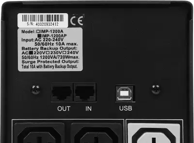 ИБП Powercom Imperial 1200, 1200VA, 720W, IEC, черный