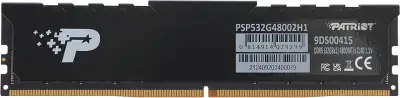 Память DDR5 32GB 4800MHz Patriot PSP532G48002H1 Signature Premium RTL PC5-38400 CL40 DIMM 288-pin 1.1В single rank с радиатором Ret