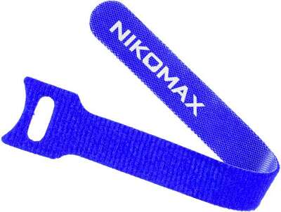 Стяжка-липучка NIKOMAX с мягкой пряжкой, 310х16мм, для пучков до 85мм, синяя, уп-ка 10шт.
