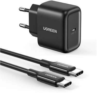 Зарядное устройство UGREEN CD250 (50581) USB-C 25W PD Charger + C-C 2M Cable EU. Цвет: черный