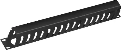 Кабельный органайзер горизонтальный Cabeus JB07-1U-BK односторонний гребенка 1U шир.:19