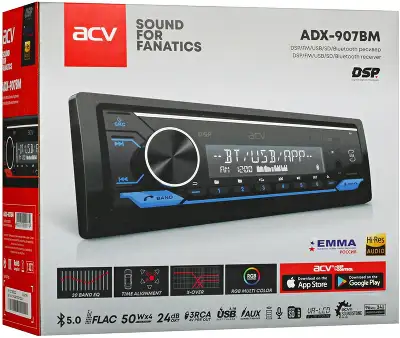 Автомагнитола ACV ADX-907BM 1DIN 4x50Вт v5.0 DSP 3 ПДУ (40306)
