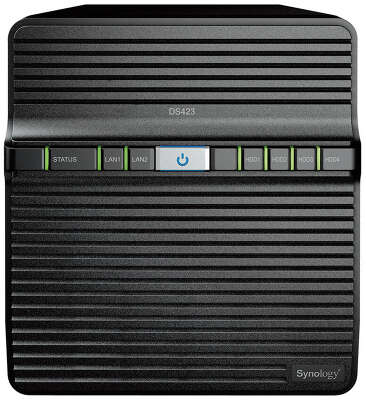 Сетевое хранилище SYNOLOGY DiskStation DS423 черный (RTD1619B/2Gb/4 pcs (3.5