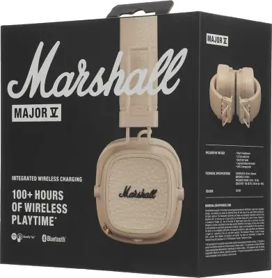 Гарнитура накладные Marshall Major V бежевый беспроводные bluetooth оголовье (MAJOR V CREAM)