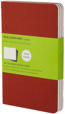 Блокнот Moleskine "Cahier" Journal Large, нелинованный, 3 шт, клюквенный