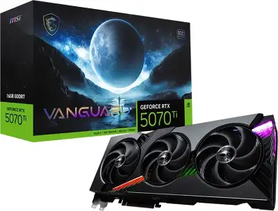 Видеокарта MSI PCI-E 5.0 RTX 5070 Ti 16G VANGUARD SOC NVIDIA GeForce RTX 5070TI 16Gb 256bit GDDR7 2588/28000 HDMIx1 DPx3 HDCP Ret