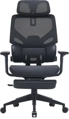 Кресло Cactus CS-CHR-MC01-BK черный сет./экокожа с подголов. крестов. пластик