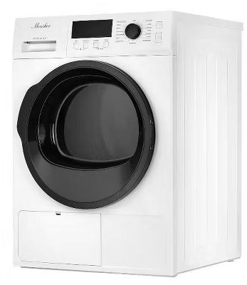Сушильная машина MONSHER/ Сушильная машина MONSHER, High-Tech, загрузка 8 кг, 16 программ, тепловой насос, подсветка барабана, отсрочка старта, электронное управление, блокировка от детей, энергоэффективность А++, цвет белый