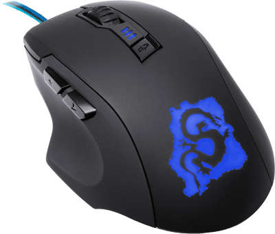 Мышь игровая USB Oklick 725G DRAGON 2400 dpi, чёрная/синяя
