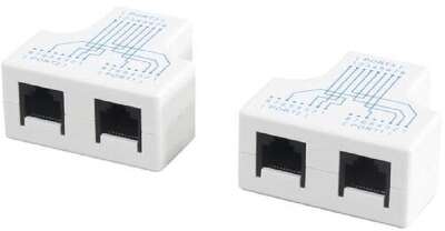5bites Разветвитель (сплиттер) LAU55-04W RJ45 M / 2*RJ45 F / UTP / 100MB / 2ШТ