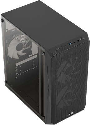 Корпус AeroCool CS-107-A-BK-v2, черный, mATX, Без БП (CS-107-A-BK-v2 )