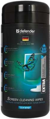Чистящая салфетки Defender для экранов CLN 30102 SCREEN EXTRA 100 шт,туба
