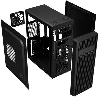 Корпус MidiTower Zalman ZM-T6 black (ATX, без БП, 2xUSB2.0 Type-A + USB3.2 Type-A) (ZM-T6)