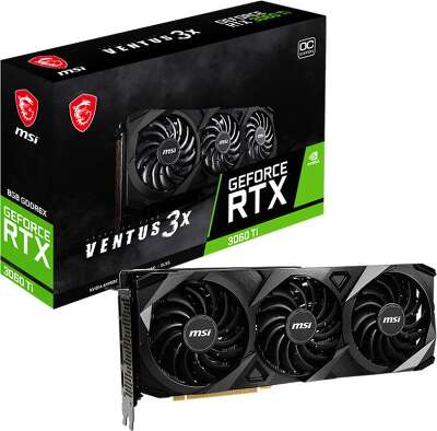 Видеокарта MSI NVIDIA nVidia GeForce RTX 3060Ti VENTUS 3X 8G 8Gb DDR6X PCI-E HDMI, 3DP