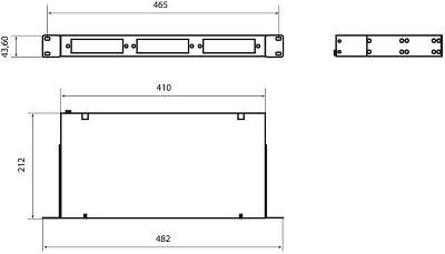 Бокс HyperlineFO-19R-1U-3xSLT-W140H42-24UN-BK FO-19R-1U-3XSLT-W140H42-24UN 19" 1U 24x (упак.:1шт)