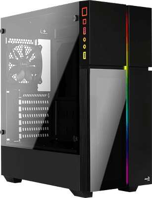 Корпус AeroCool Playa Black, черный, ATX, Без БП (Playa-G-BK-v1)