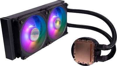 Жидкостное охлаждение Cooler Master MasterLiquid PL240 Flux, 240 Вт, 2x100 мм, ARGB