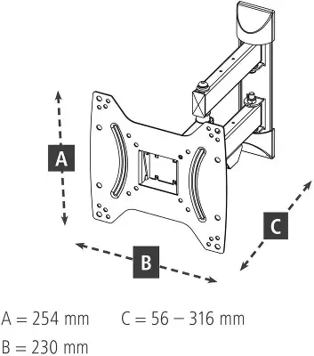 Кронштейн для телевизора Hama 00220822 черный 19