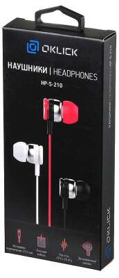 Наушники внутриканальные Оклик HP-S-210 1.2м красный проводные в ушной раковине (D1-1R)