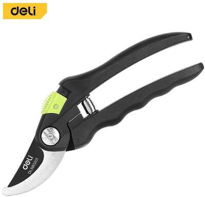 Секатор садовый Deli DL580201 лезвия с тефлоновым покрытием, длина 207мм, макс. диаметр резки 18мм, сталь 55С